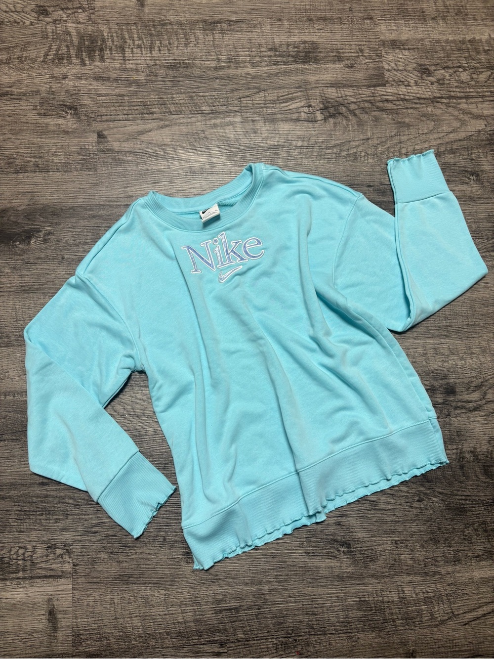 Nike Girls Light Blue Crewneck Sweatshirt